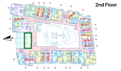 2nd floor plan — units 201–225
