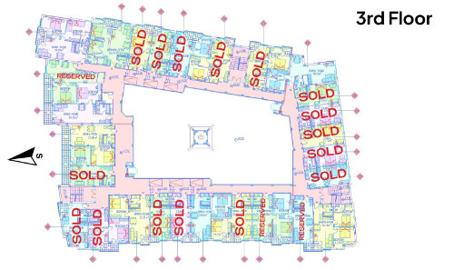 3rd floor plan — units 303–326