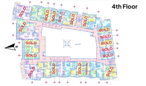 4th floor plan — units 402–426