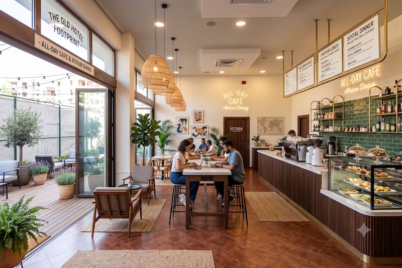 All-day café and atrium dining